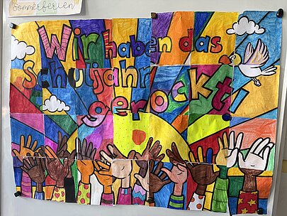 Foto: gemeinsames Klassenkunstwerk der Klasse 3a. 